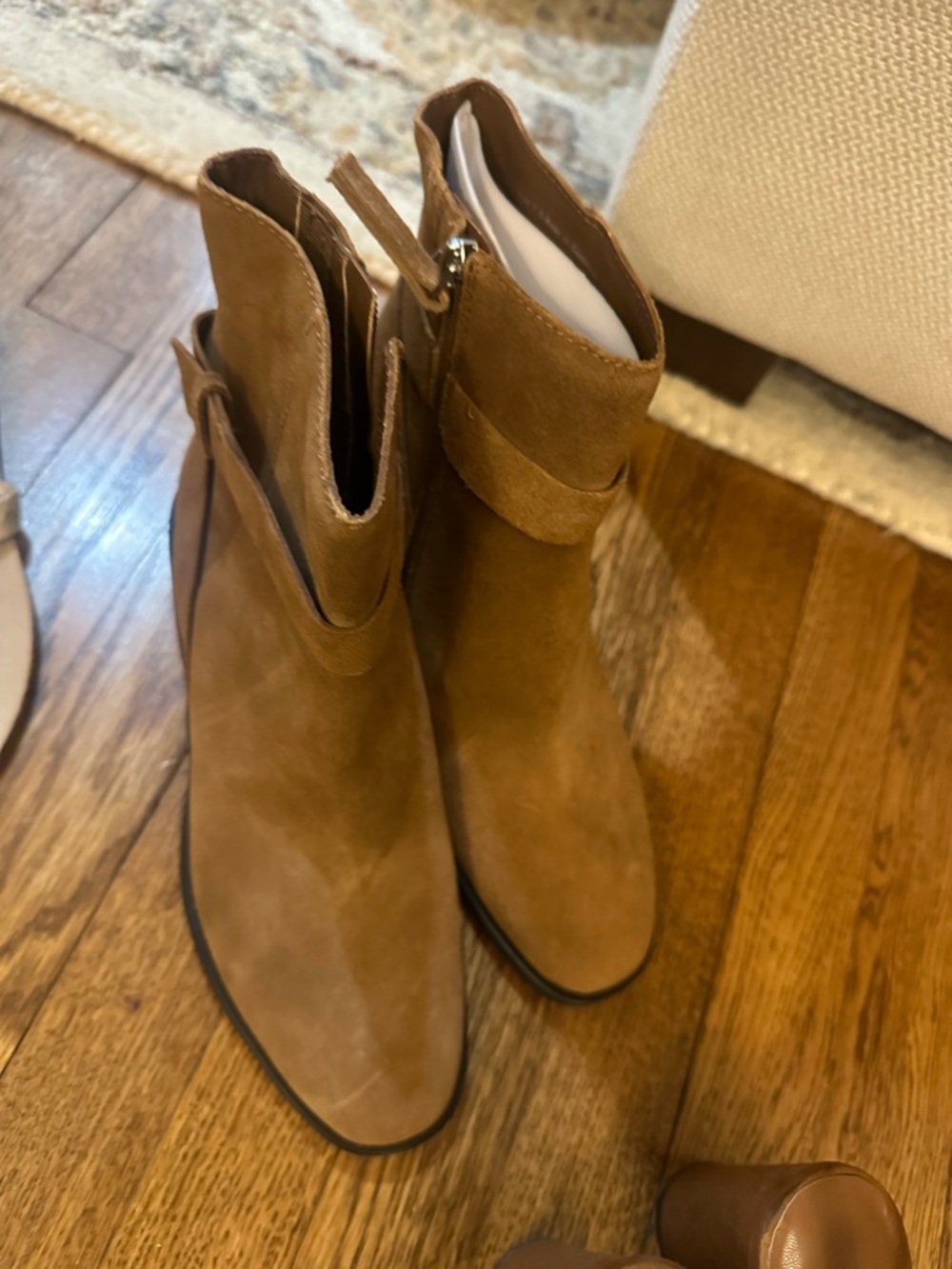 Universal Thread Brown Suede Ankle Booties with Side Zip
